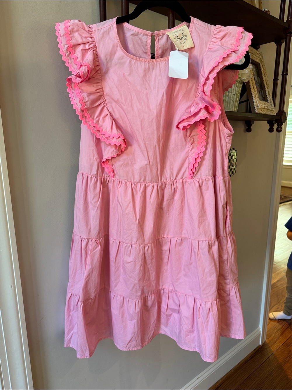 Fantastic fawn Pink Ruffle Tiered Dress